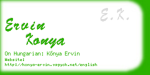 ervin konya business card