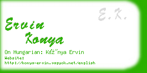 ervin konya business card